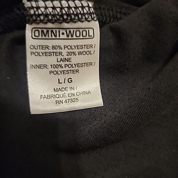 Omni Wool Thermal Shirt Mens Wool Base Layer Size L Black Outdoor Long Sleeve - Picture 5 of 8
